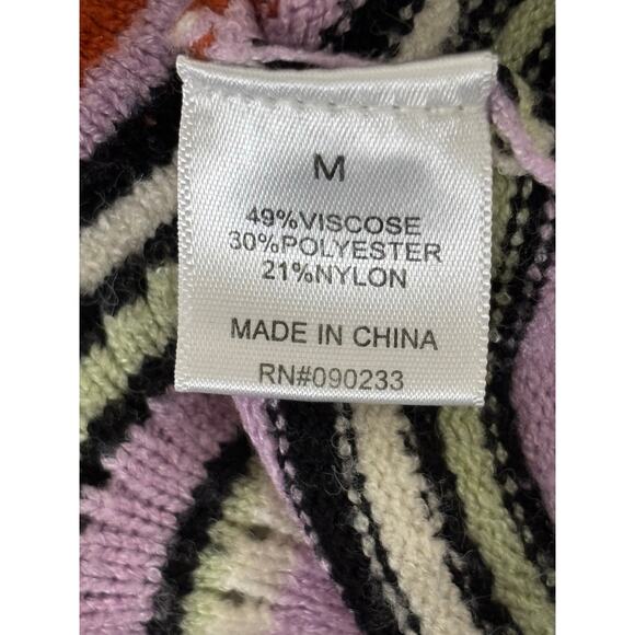 Pac Sun LA Hearts Striped Long Sleeved Cropped Sweater Size Medium - Picture 7 of 8